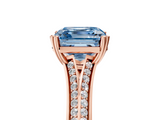 Rose gold Fancy Blue Asscher  Solitaire Pave Split Shank Engagement Ring with Six-Prong Setting_22