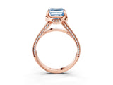 Rose gold Fancy Blue Asscher  Solitaire Pave Split Shank Ring with Four-Prong Setting_72