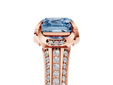 Rose gold Fancy Blue Asscher  Solitaire Pave Split Shank Ring with Four-Prong Setting_74