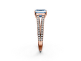 Rose gold Fancy Blue Asscher  Solitaire Split Shank Pavé Diamond Engagement Ring_19