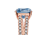 Rose gold Fancy Blue Asscher  Solitaire Split Shank Pavé Diamond Engagement Ring_22