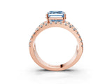 Rose gold Fancy Blue Asscher  Solitaire Split Shank Pave Diamond Ring_49