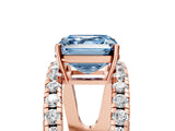 Rose gold Fancy Blue Asscher  Solitaire Split Shank Pave Diamond Ring_51