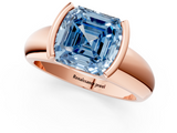 Rose gold Fancy Blue Asscher  Solitaire Tension Set Diamond Ring with Wide Band_38