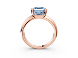Rose gold Fancy Blue Asscher  Solitaire Tension Set Diamond Ring with Wide Band_40