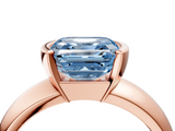 Rose gold Fancy Blue Asscher  Solitaire Tension Set Diamond Ring with Wide Band_41