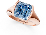 Rose gold Fancy Blue Asscher  Solitaire Tension Set Diamond Ring_37