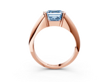 Rose gold Fancy Blue Asscher  Solitaire Tension Set Diamond Ring_39