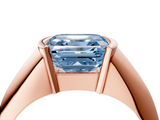 Rose gold Fancy Blue Asscher  Solitaire Tension Set Diamond Ring_40