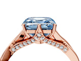 Rose gold Fancy Blue Asscher  Solitaire Twist Band Six-Prong Setting 5