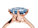 Rose gold Fancy Blue Asscher  Solitaire Twist Band with Pavé Diamonds and Four-Prong Setting_102