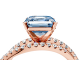 Rose gold Fancy Blue Asscher  Solitaire Twist Band with Pavé Setting and Four-Prong Setting_4