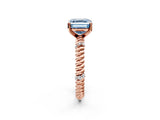 Rose gold Fancy Blue Asscher  Solitaire Twisted Band Prong Set Engagement Ring_71