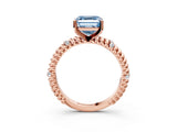 Rose gold Fancy Blue Asscher  Solitaire Twisted Band Prong Set Engagement Ring_72