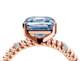 Rose gold Fancy Blue Asscher  Solitaire Twisted Band Prong Set Engagement Ring_73