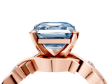 Rose gold Fancy Blue Asscher  Solitaire Twisted Band Prong Setting Ring_4