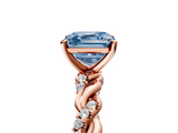 Rose gold Fancy Blue Asscher  Solitaire Twisted Band with Pavé Accents and Four-Prong Setting_25