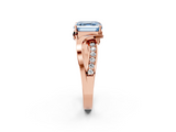 Rose gold Fancy Blue Asscher  Solitaire Twisted Band with Prong Setting_22