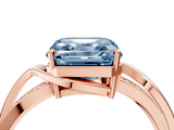 Rose gold Fancy Blue Asscher  Solitaire Twisted Band with Prong Setting_24