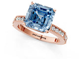 Rose gold Fancy Blue Asscher  Solitaire with Pavé Band and Four-Prong Setting_47