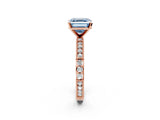 Rose gold Fancy Blue Asscher  Solitaire with Pavé Band and Four-Prong Setting_48