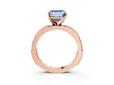 Rose gold Fancy Blue Asscher  Solitaire with Pavé Band and Four-Prong Setting_49