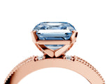 Rose gold Fancy Blue Asscher  Solitaire with Pavé Band and Four-Prong Setting_50