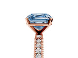 Rose gold Fancy Blue Asscher  Solitaire with Pavé Band and Four-Prong Setting_51