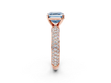Rose gold Fancy Blue Asscher  Solitaire with Pave Band and Four-Prong Setting_23