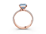 Rose gold Fancy Blue Asscher  Solitaire with Pave Band and Four-Prong Setting_24
