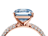 Rose gold Fancy Blue Asscher  Solitaire with Pave Band and Four-Prong Setting_25