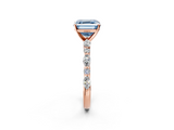 Rose gold Fancy Blue Asscher  Solitaire with Side Stones on a Pavé Band and Four-Prong Setting_2