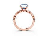 Rose gold Fancy Blue Asscher  Solitaire with Side Stones on a Pavé Band and Four-Prong Setting_3
