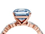 Rose gold Fancy Blue Asscher  Solitaire with Side Stones on a Pavé Band and Four-Prong Setting_4