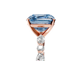 Rose gold Fancy Blue Asscher  Solitaire with Side Stones on a Pavé Band and Four-Prong Setting_5