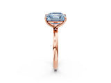 Rose gold Fancy Blue Asscher  and Emerald Cut Toi Moi Ring with Prong Setting_51