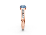 Rose gold Fancy Blue Cushion  Brilliant Channel-Set Solitaire Ring with Four-Prong Setting_40