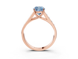 Rose gold Fancy Blue Cushion  Brilliant Channel-Set Solitaire Ring with Four-Prong Setting_41