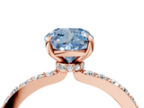 Rose gold Fancy Blue Cushion  Brilliant Pavé Band Solitaire with Four-Prong Setting_58