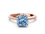 Rose gold Fancy Blue Cushion  Brilliant Solitaire Engagement Ring with Six-Prong Setting and Classic Band_20