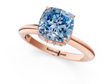 Rose gold Fancy Blue Cushion  Brilliant Solitaire Engagement Ring with Six-Prong Setting and Classic Band_21