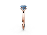 Rose gold Fancy Blue Cushion  Brilliant Solitaire Engagement Ring with Six-Prong Setting and Classic Band_22