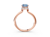 Rose gold Fancy Blue Cushion  Brilliant Solitaire Engagement Ring with Six-Prong Setting and Classic Band_23