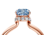 Rose gold Fancy Blue Cushion  Brilliant Solitaire Engagement Ring with Six-Prong Setting and Classic Band_24
