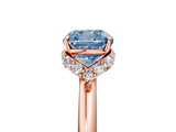 Rose gold Fancy Blue Cushion  Brilliant Solitaire Engagement Ring with Six-Prong Setting and Classic Band_25