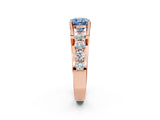 Rose gold Fancy Blue Cushion  Brilliant Solitaire with Side Stones on a Pave Band and Four-Prong Setting_39