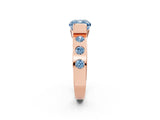Rose gold Fancy Blue Cushion Cut Brilliant Channel-Set Diamond Ring with Bezel Prong Setting_2