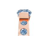 Rose gold Fancy Blue Cushion Cut Brilliant Channel-Set Diamond Ring with Bezel Prong Setting_5