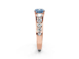 Rose gold Fancy Blue Cushion Cut Brilliant Diamond Pavé Band with Six-Prong Setting_2