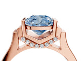 Rose gold Fancy Blue Cushion Cut Brilliant Solitaire Diamond Ring with Channel Set Band and Bar Prong Setting_10